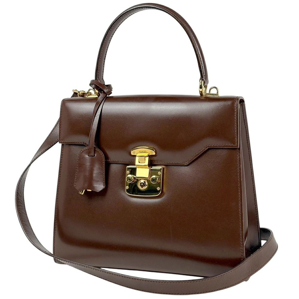 Gucci Lady Lock Handbag Leather Brown